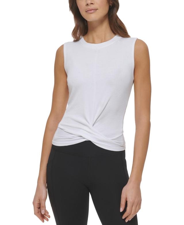 Dkny Sport Womens Rib-Knit Twist-Hem Tank Product Image