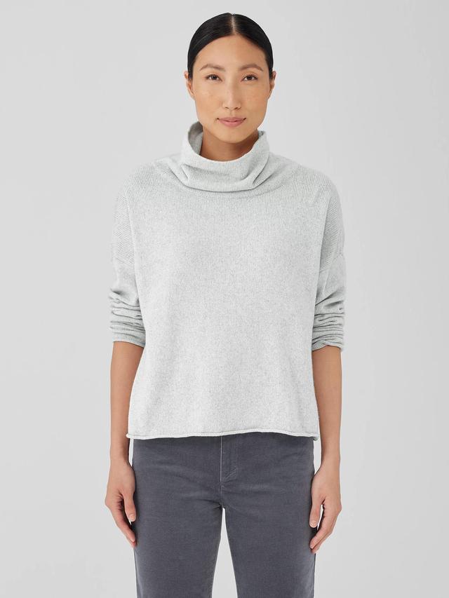 EILEEN FISHER Cotton and Recycled Cashmere Turtleneck Box-Topfemale Product Image