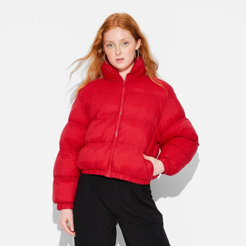 Women's Puffer Jacket - Wild Fable™ Red S Product Image