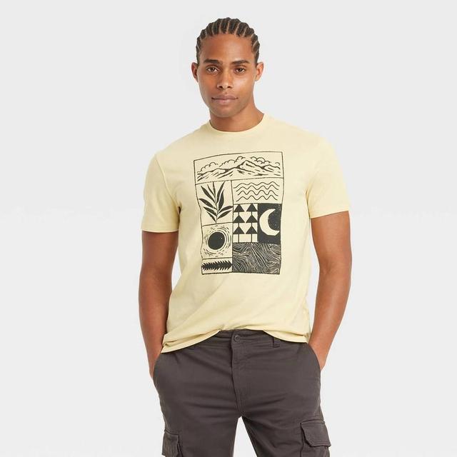 Mens Short Sleeve Crewneck Graphic T-Shirt - Goodfellow & Co Gold Product Image