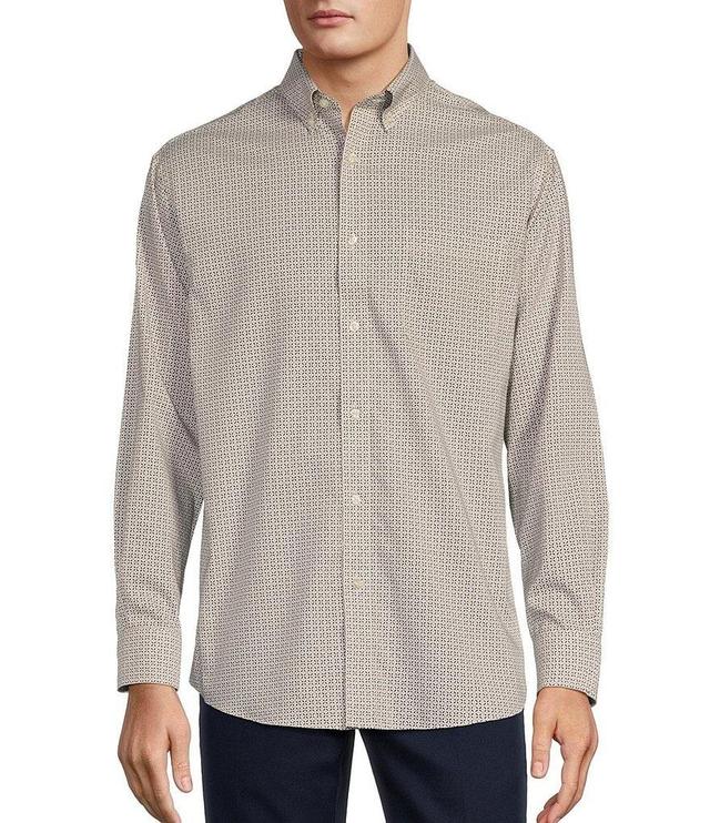 Gold Label Roundtree & Yorke Big & Tall Non-Iron Long Sleeve Geometric X Print Sport Shirt Product Image