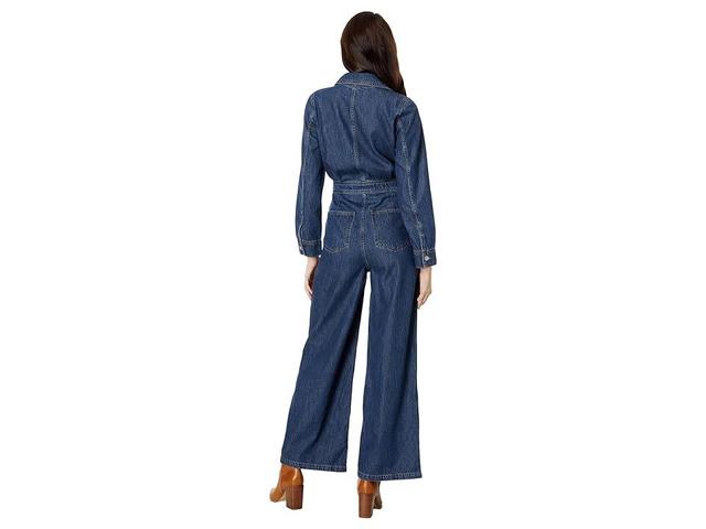 Madewell Long Sleeve Tailored Straight Leg Denim Jumpsuit Product Image