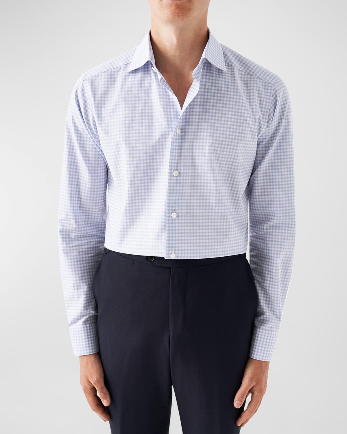 Mens Slim Fit Check Pique Shirt Product Image