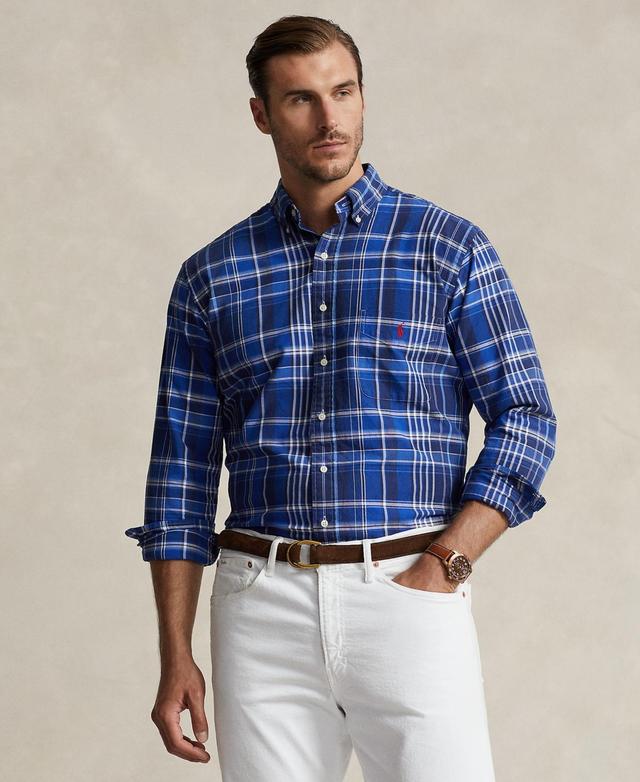 Polo Ralph Lauren Big  Tall Classic-Fit Medium Plaid Oxford Long Sleeve Woven Shirt Product Image