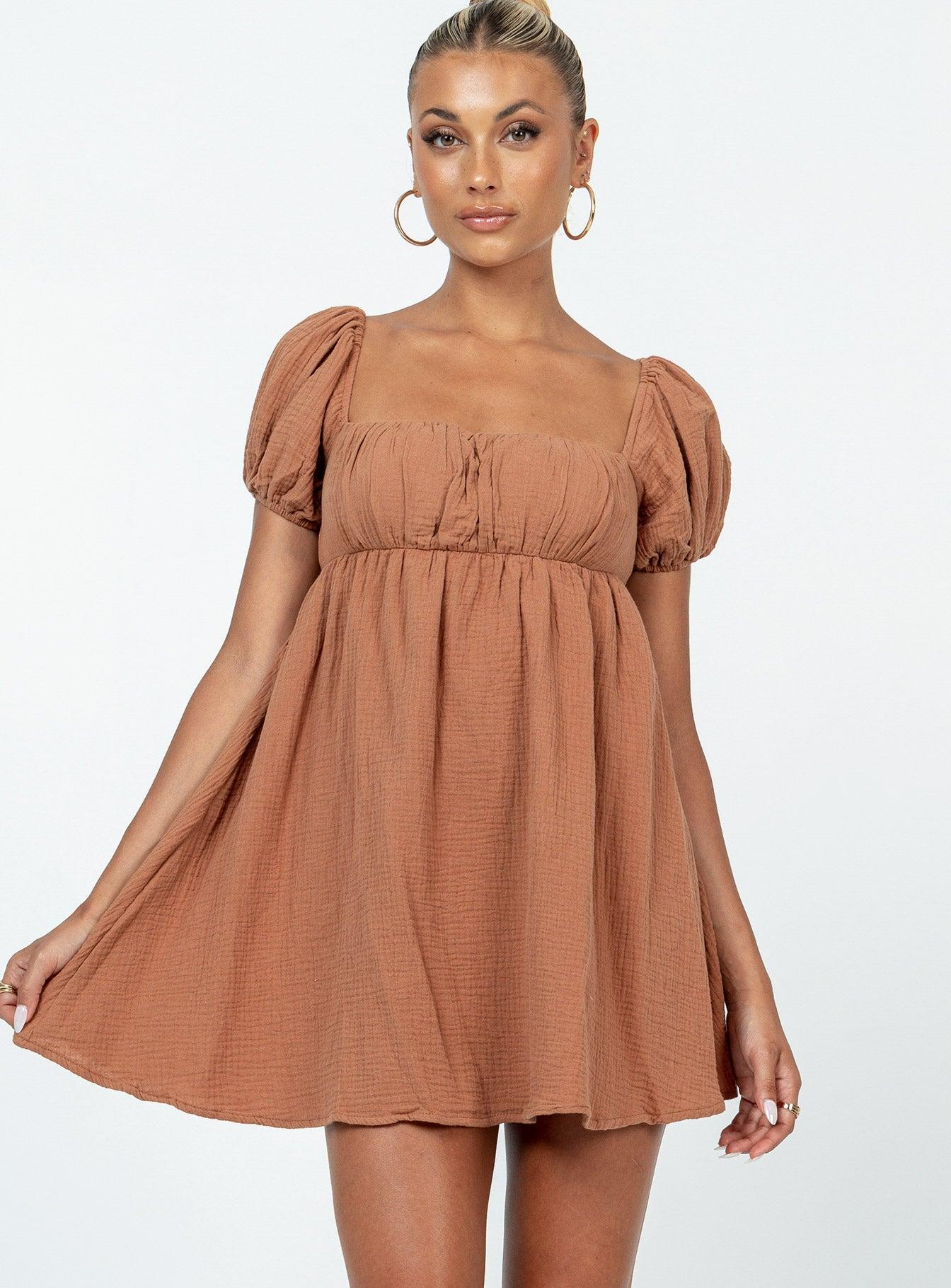 Let's Dance Mini Dress Brown Product Image