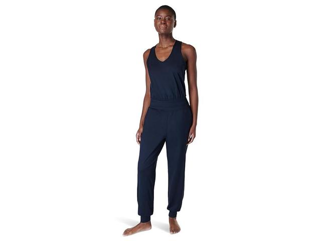 Sweaty Betty Gaia Performance Yoga Jumpsuit Blue) Women's Clothing Product Image