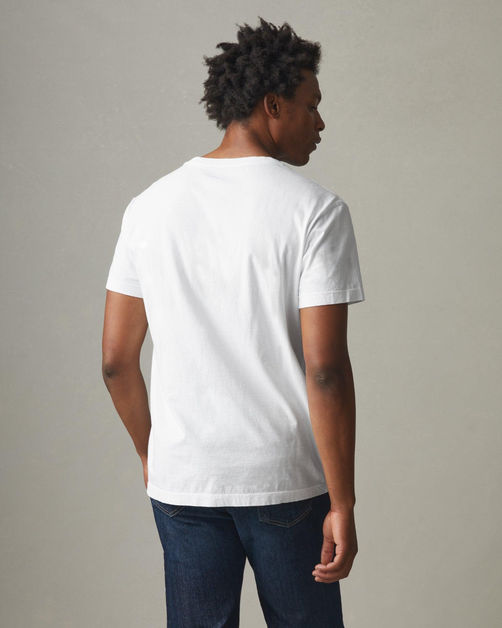 Classic Cotton V-Neck Tee - White Male Product Image