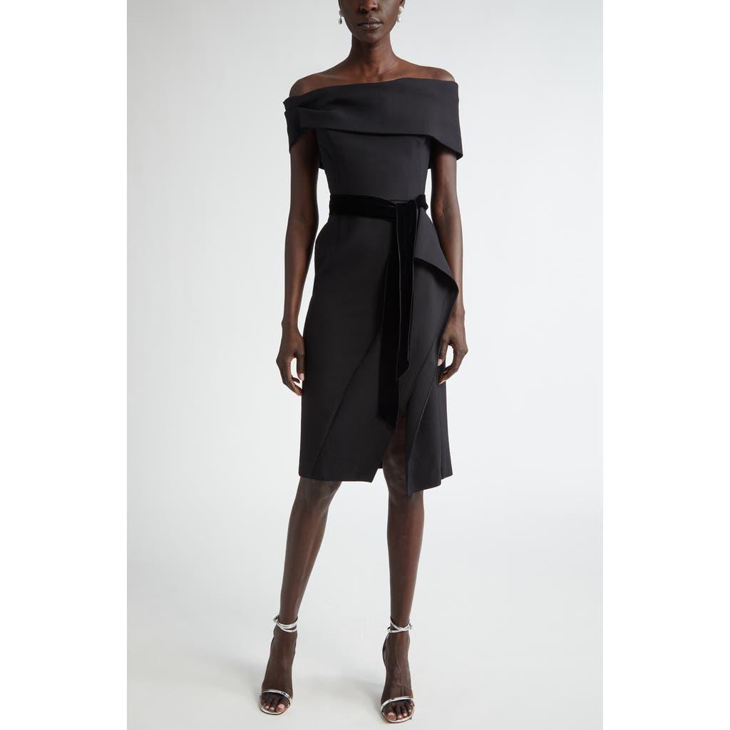 OSCAR DE LA RENTA Off-the-shoulder Cocktail Dress In Black Product Image