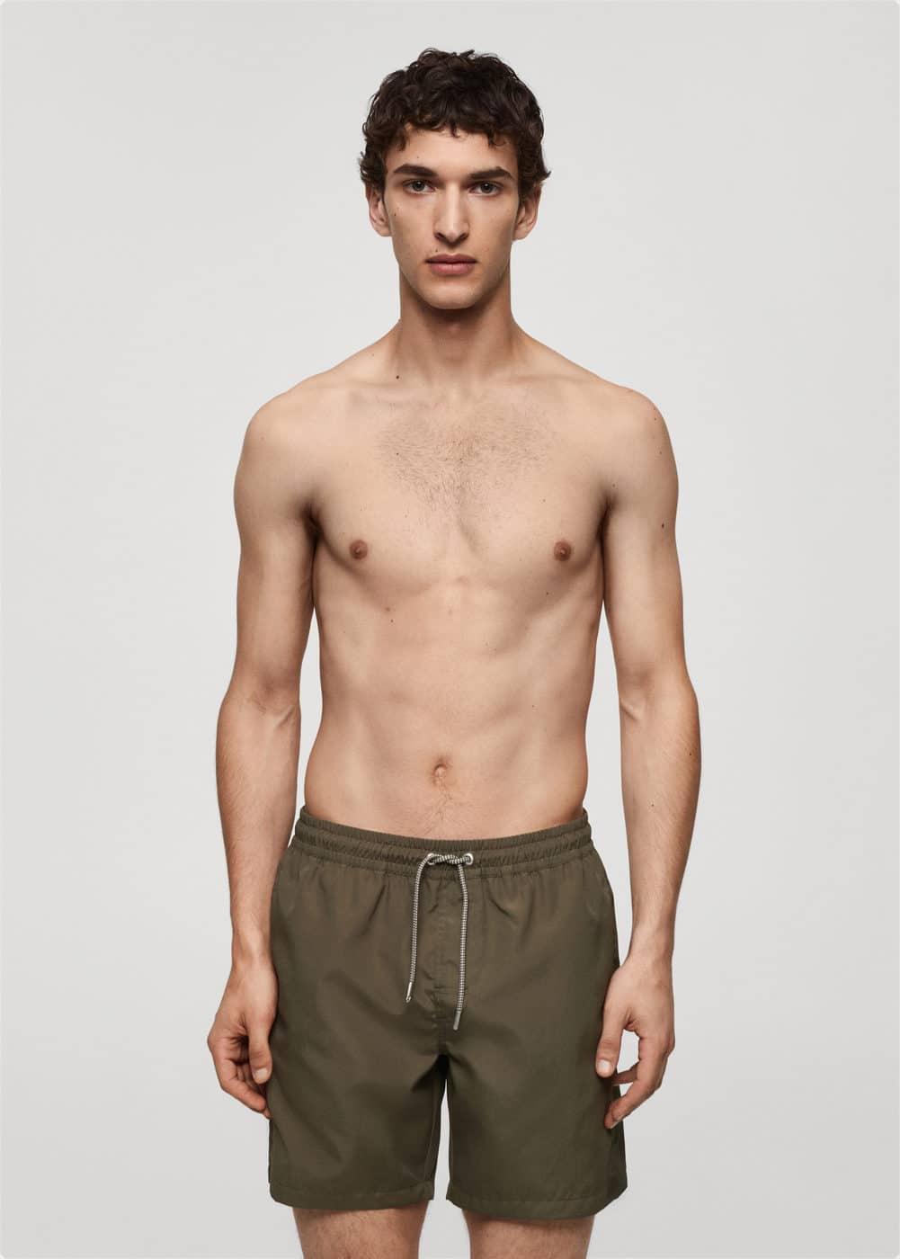 Plain lace swimsuit - Men | MANGO USA Product Image