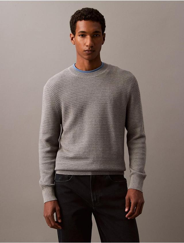 Calvin Klein Mens Supima Cotton Sweater - White - L Product Image