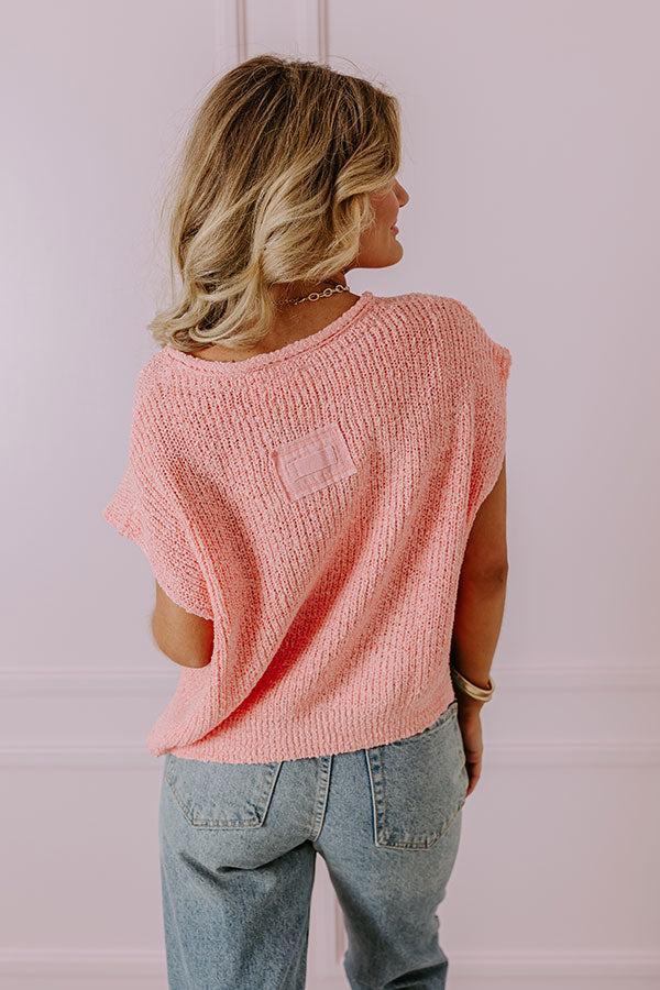 Vacay Ready Knit Top in Pink Product Image