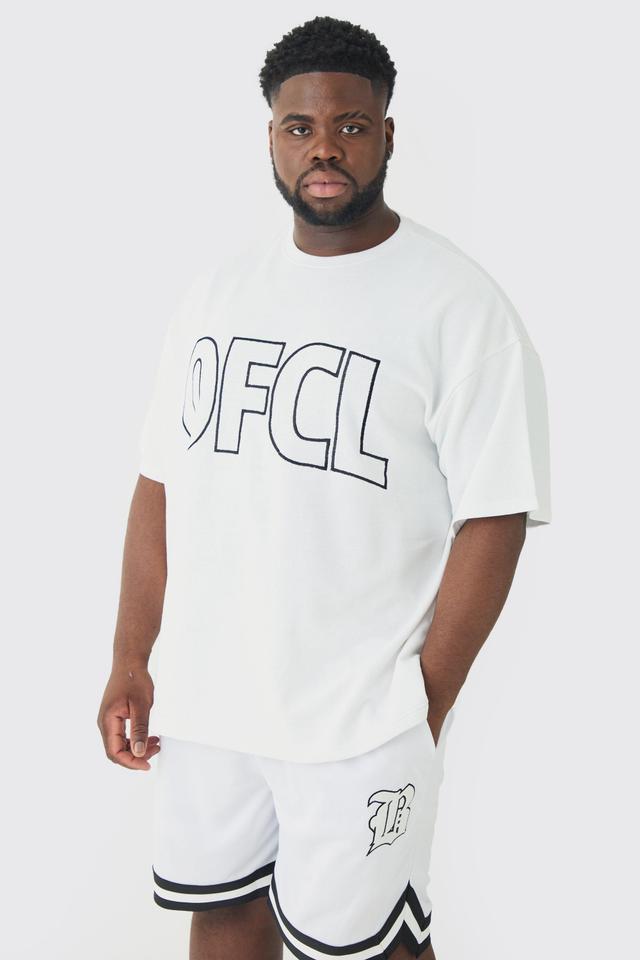 Plus Oversized OFCL Embroidered T-shirt | boohooMAN USA Product Image