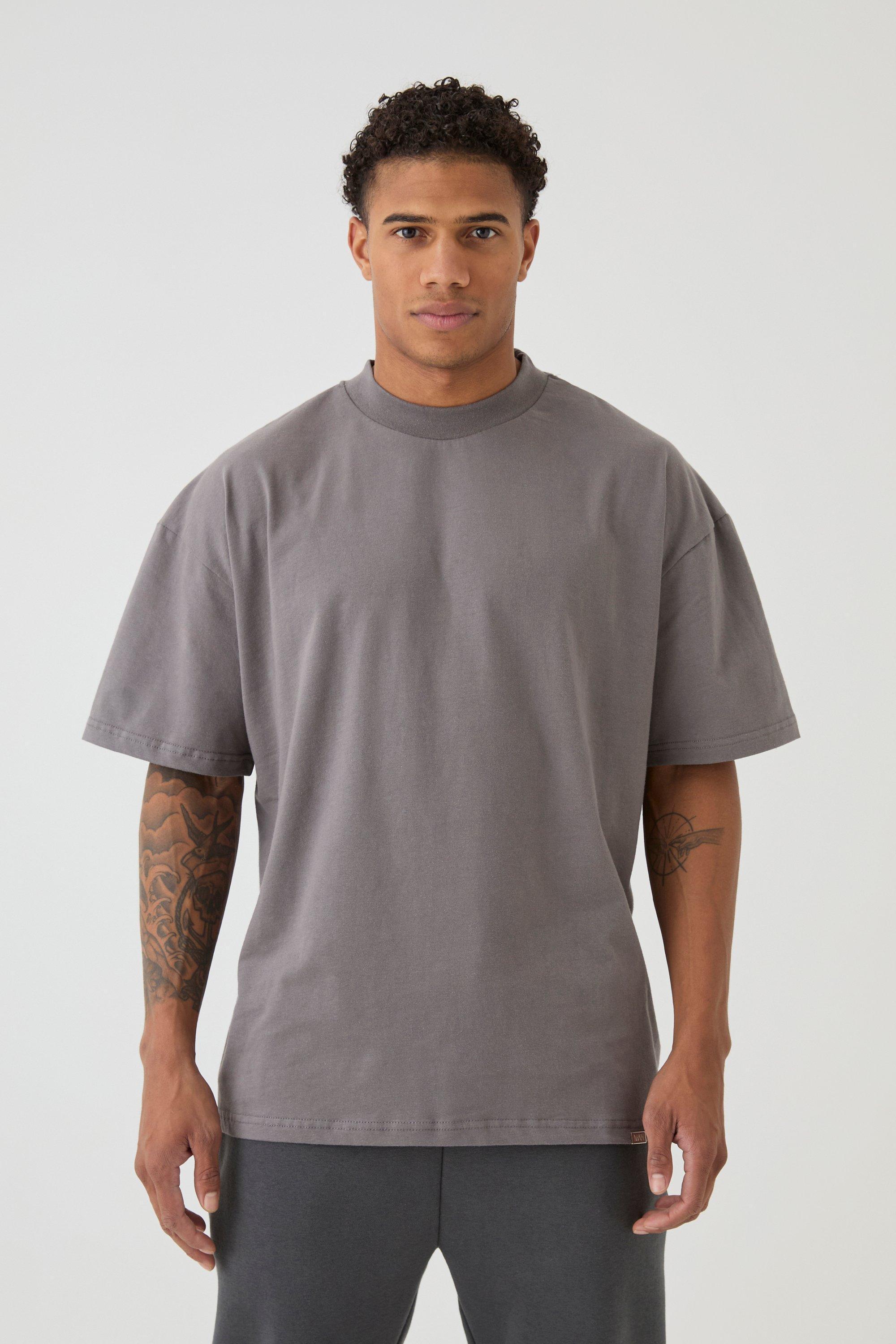 Oversized Extended Neck Heavyweight T-shirt | boohooMAN USA Product Image