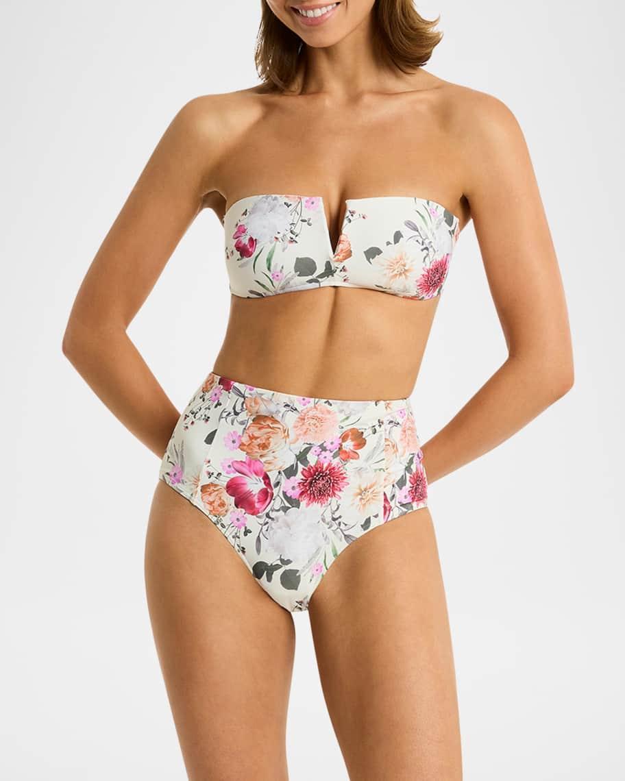 Vee Floral Bandeau Bikini Top Product Image