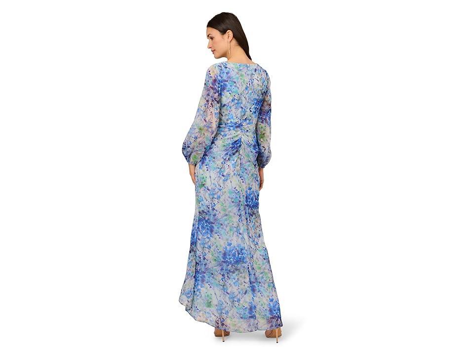 Adrianna Papell Long Printed Gown Multi) Women's Dress Product Image