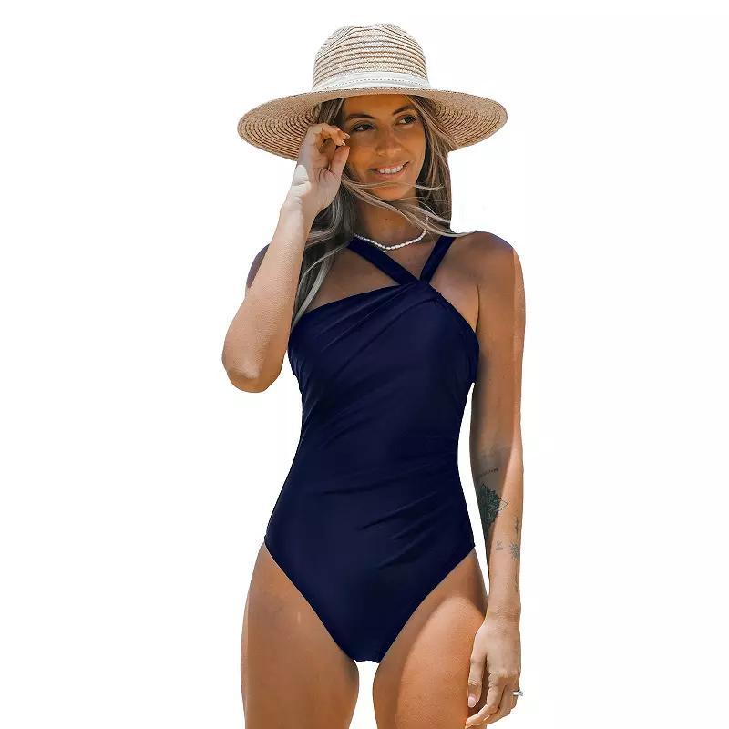 Womens CUPSHE One-Shoulder Tummy Control One-Piece Swimsuit Product Image