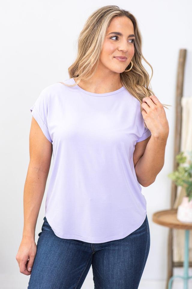 Light Lavender Classic Fit Bamboo Knit Top Product Image