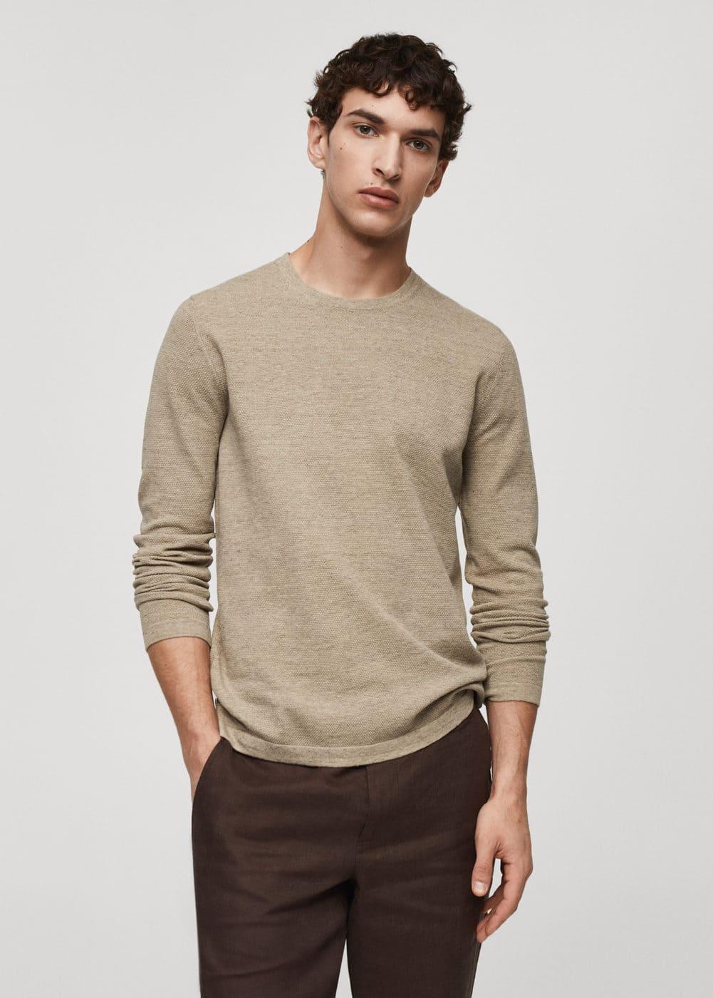 MANGO MAN - Knit cotton sweater sandMen Product Image