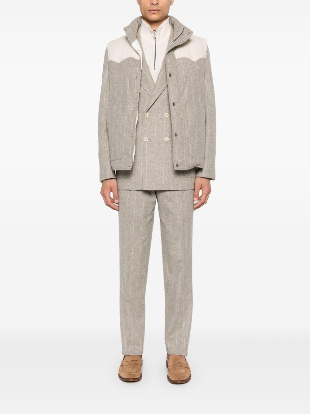 BRUNELLO CUCINELLI Pinstriped Gilet In Neutrals Product Image