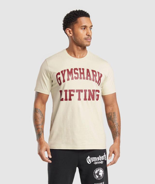 Gymshark Lifting Club T-Shirt - Ecru White Male Product Image