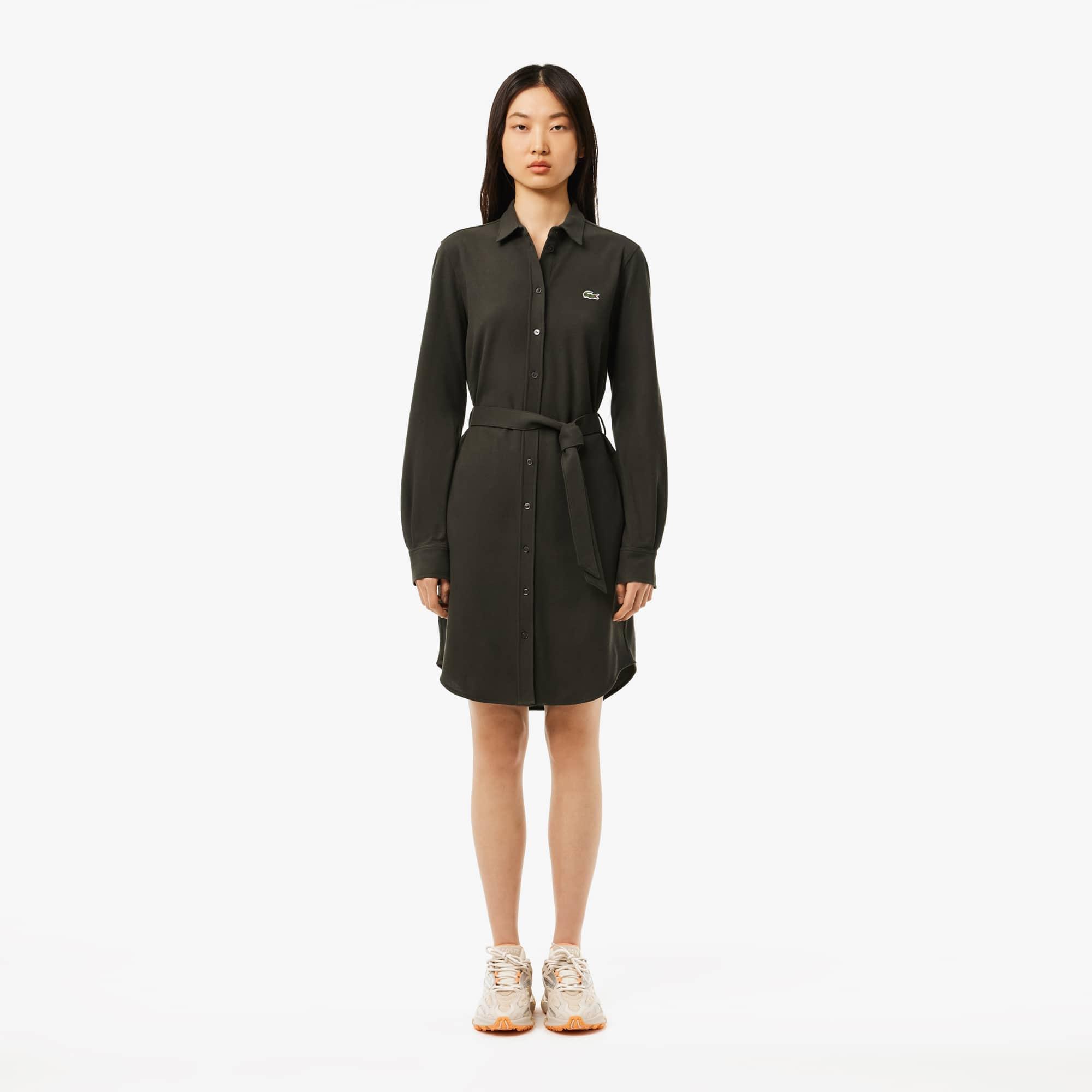 Women's Belted Piqué Shirt Dress Product Image