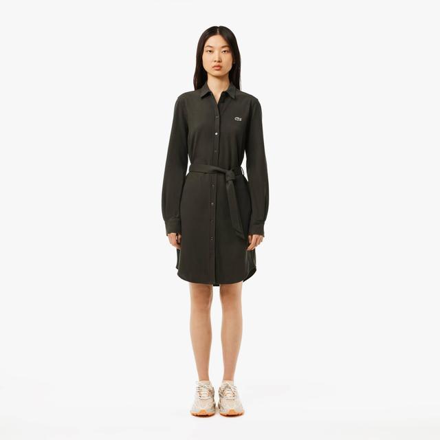 Women's Belted Piqué Shirt Dress Product Image