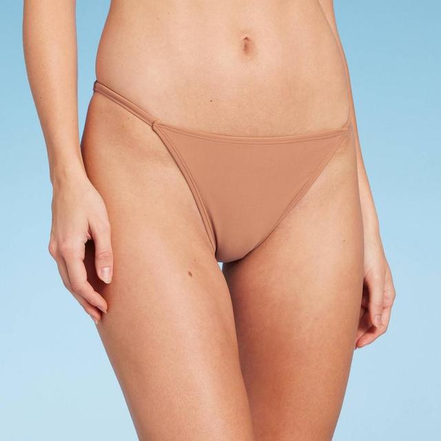 WomensTab Side Cheeky Bikini Bottom - Wild Fable Brown XS: Low Rise, Pull-On, Full Lining, Spandex Blend Product Image