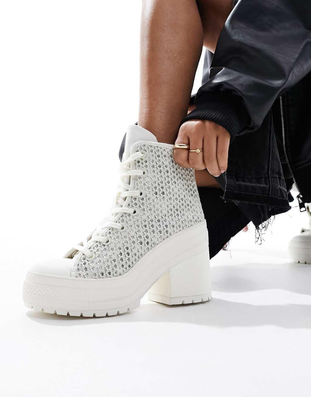 Converse Chuck 70 De Luxe Heeled sneakers in white Product Image