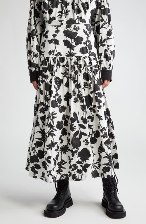 Max Mara Udente Floral Print Tiered Cotton & Silk Skirt Product Image