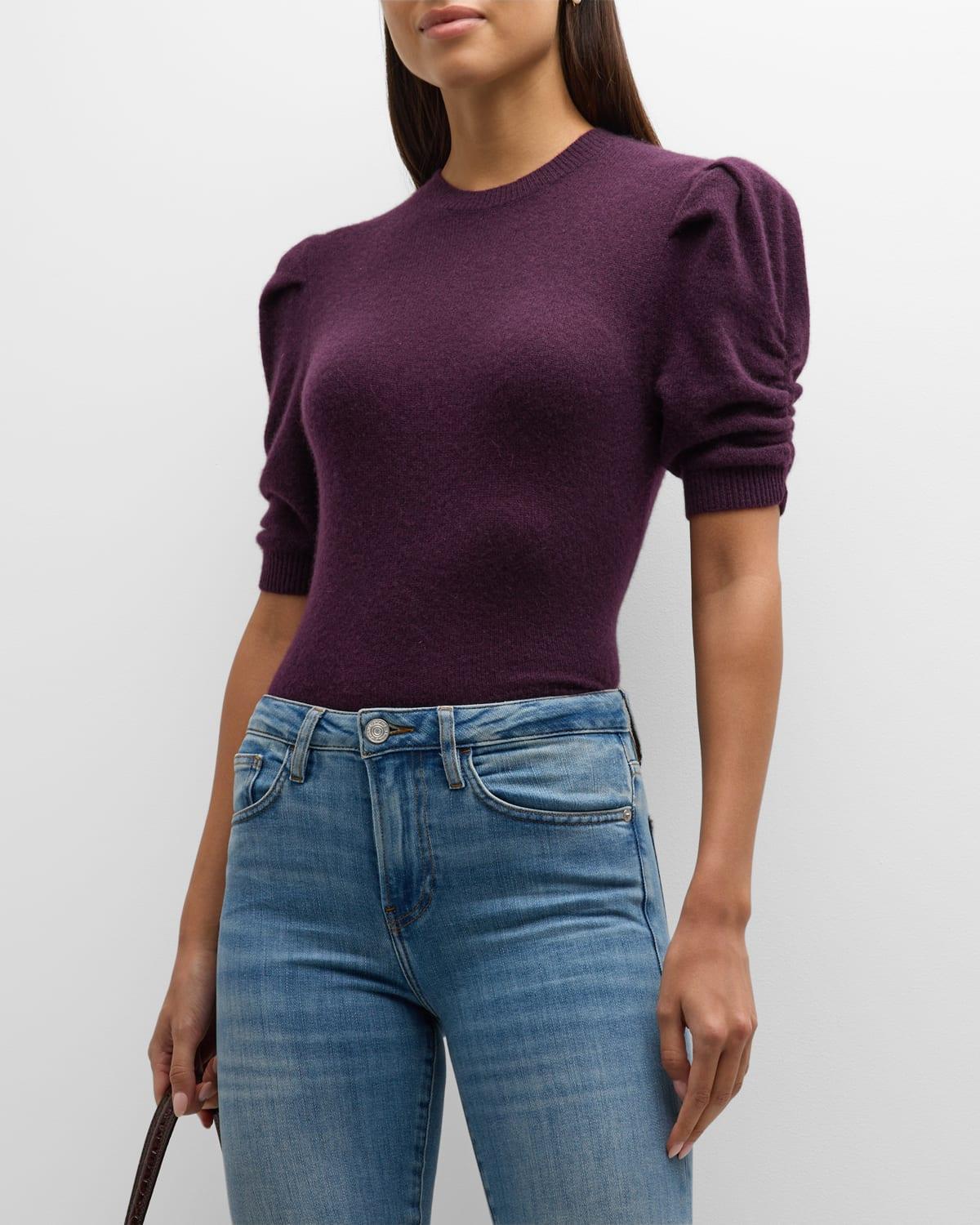 FRAME Ruched Sleeve Recycled Cashmere Blend Sweater Product Image