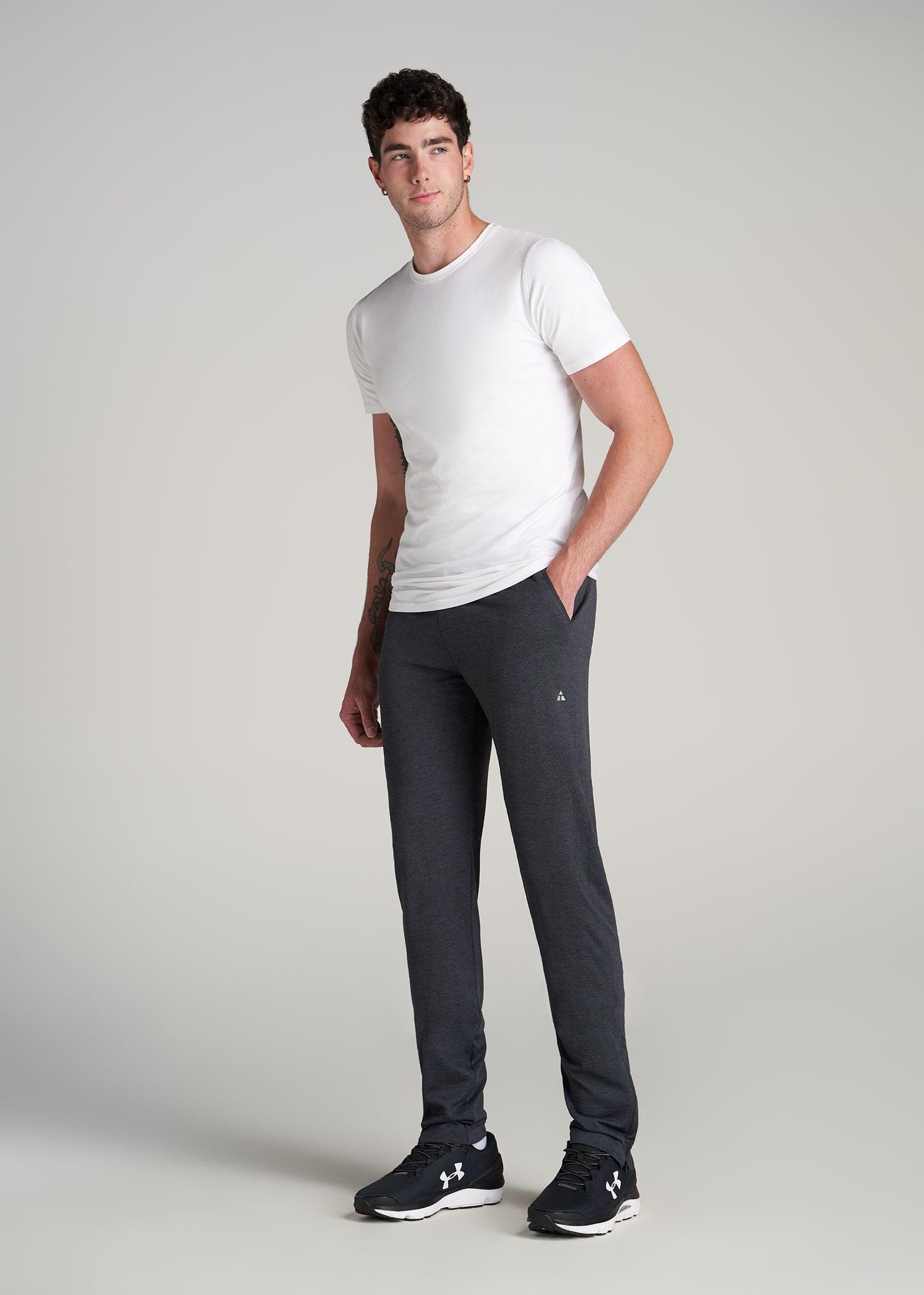 A.T. Performance Zip Bottom Pants for Tall Men in Charcoal Mix Male Product Image