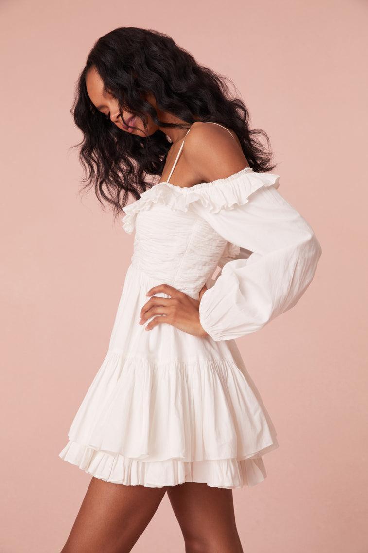 Zennia Off Shoulder Cotton Mini Dress Product Image