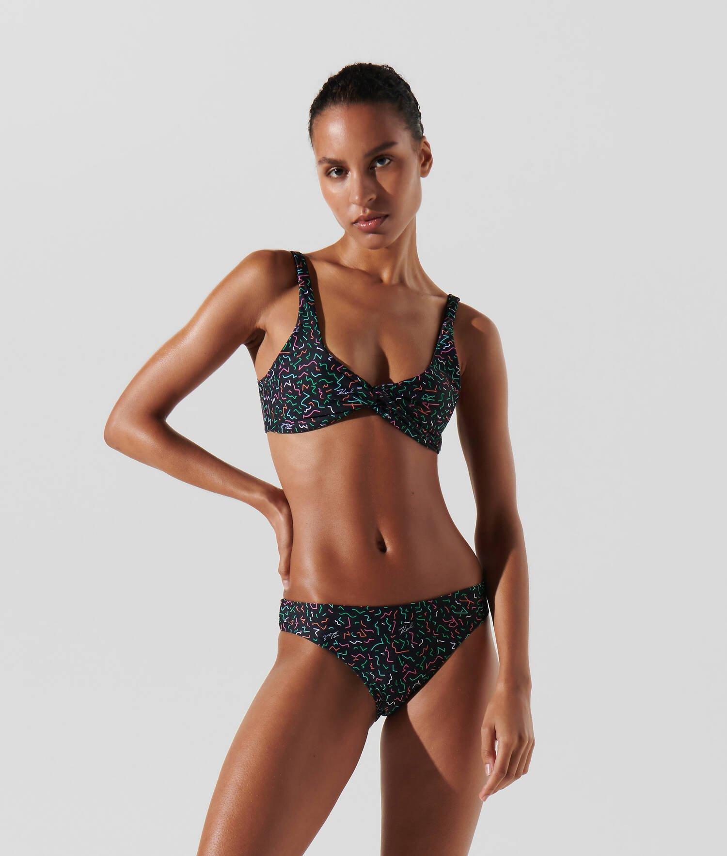 GEOMETRIC PRINT TWIST-FRONT BIKINI TOP Product Image