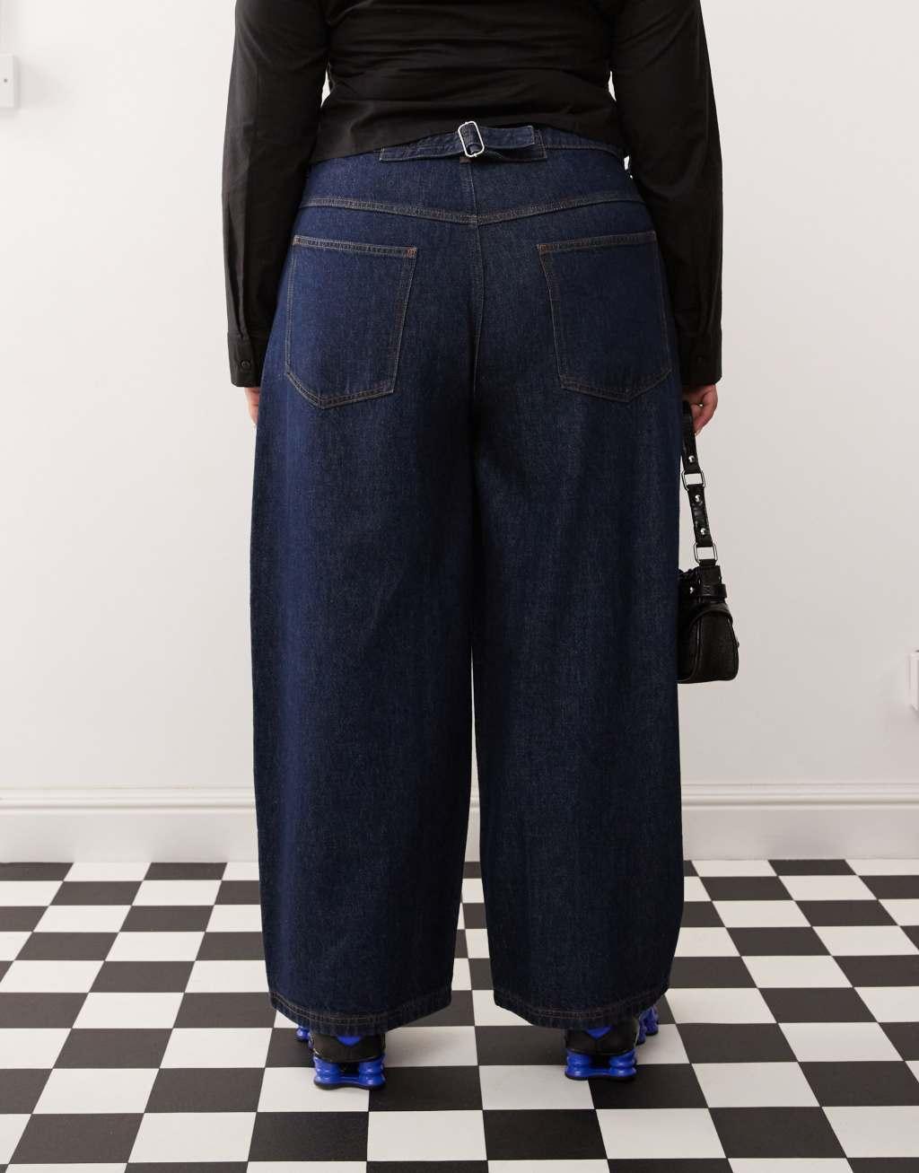 COLLUSION X002 Plus baggy jeans in rinse wash Product Image