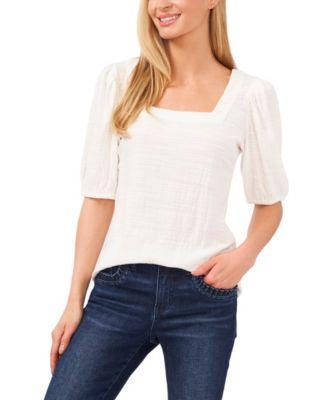 CeCe Square Neck Puffed Sleeve Top Product Image