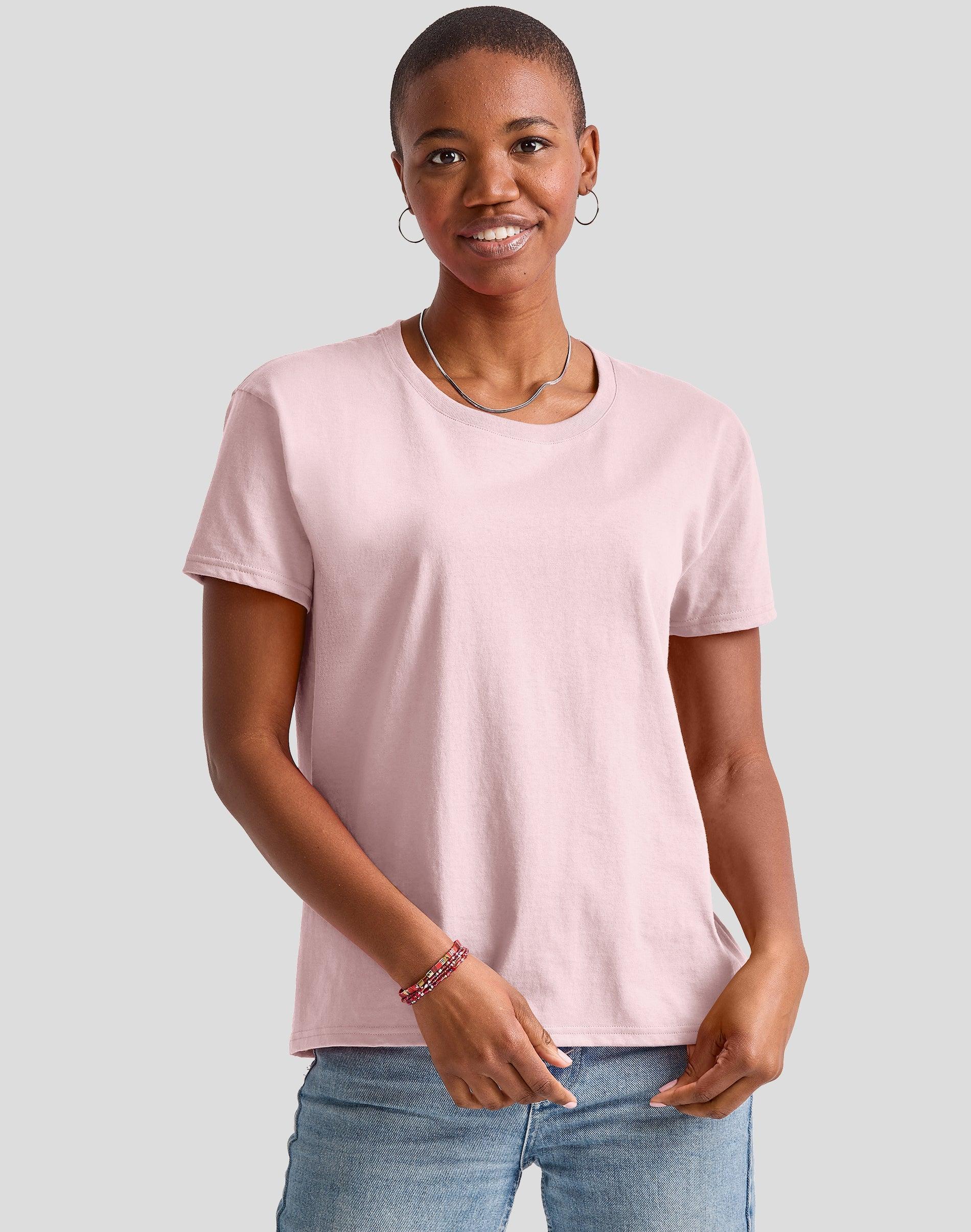 Hanes Essentials Womens Cotton T-Shirt, Oversized Fit Light Steel S Product Image