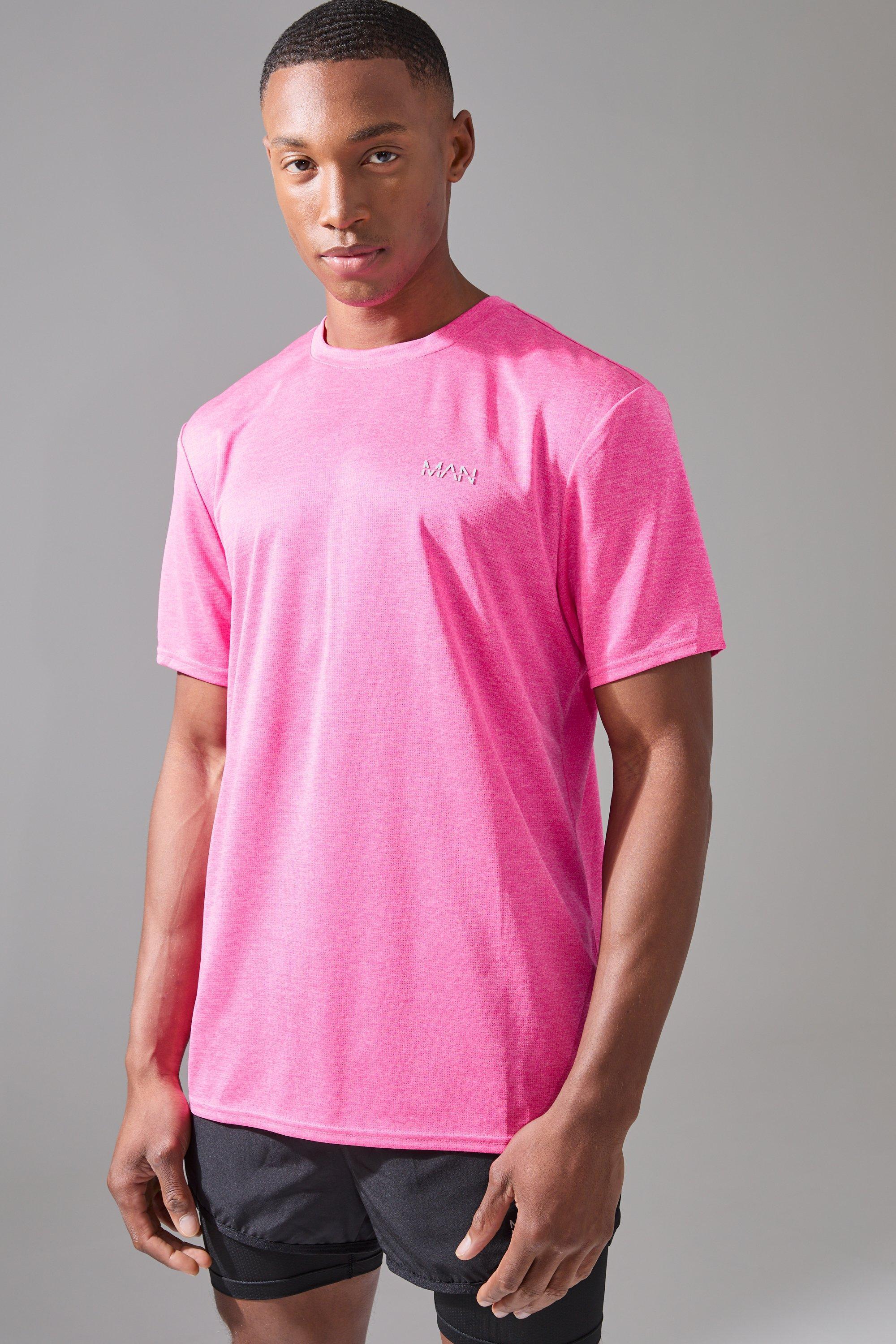 Man Active Marl Performance T-shirt | boohooMAN USA Product Image