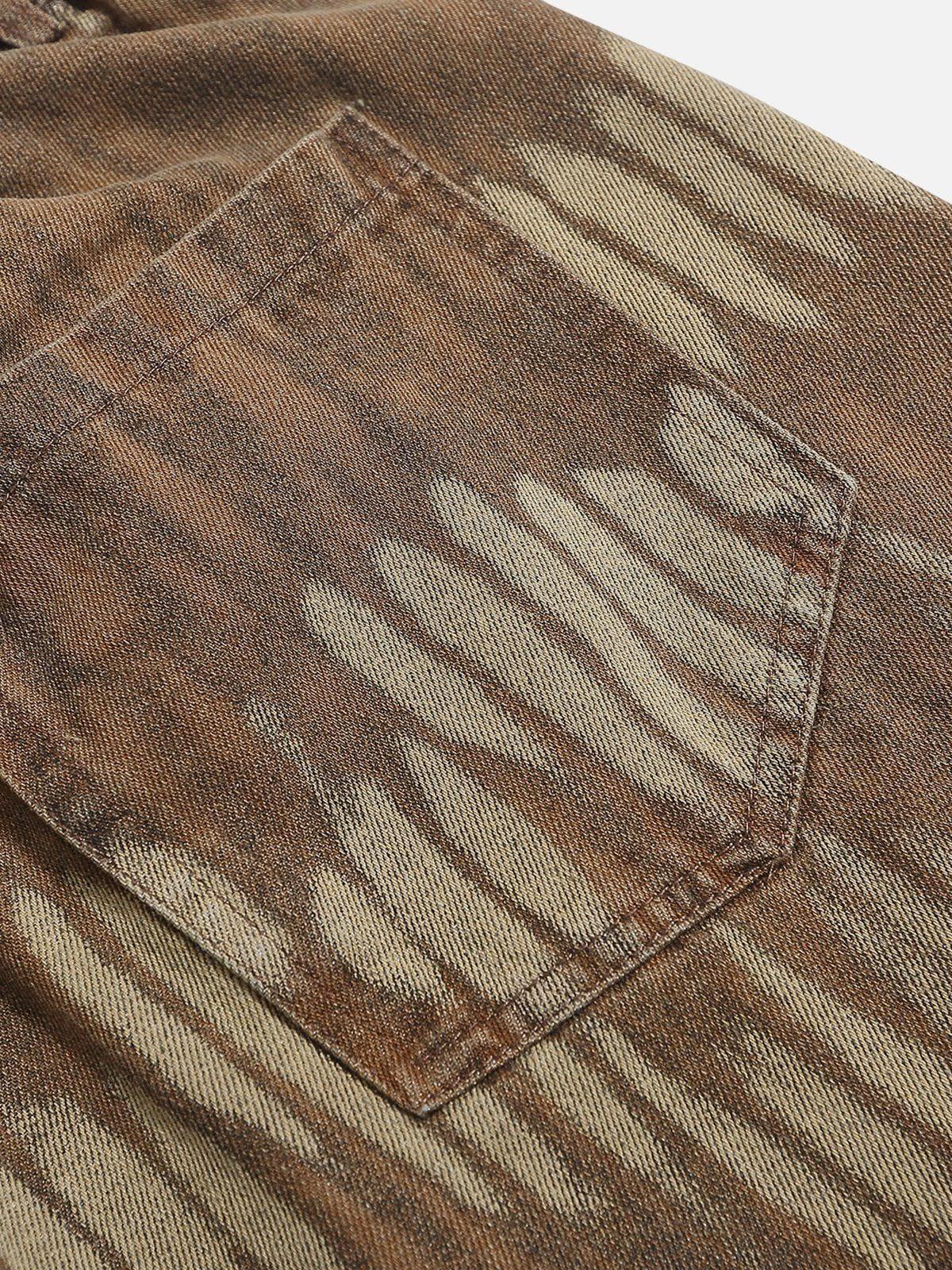 Aelfric Eden Leaf Pattern Washed Jorts Product Image