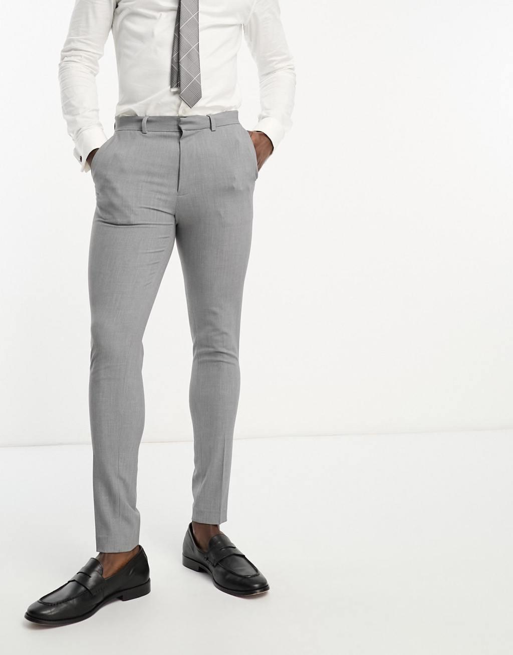 ASOS DESIGN super skinny suit pants in gray Product Image