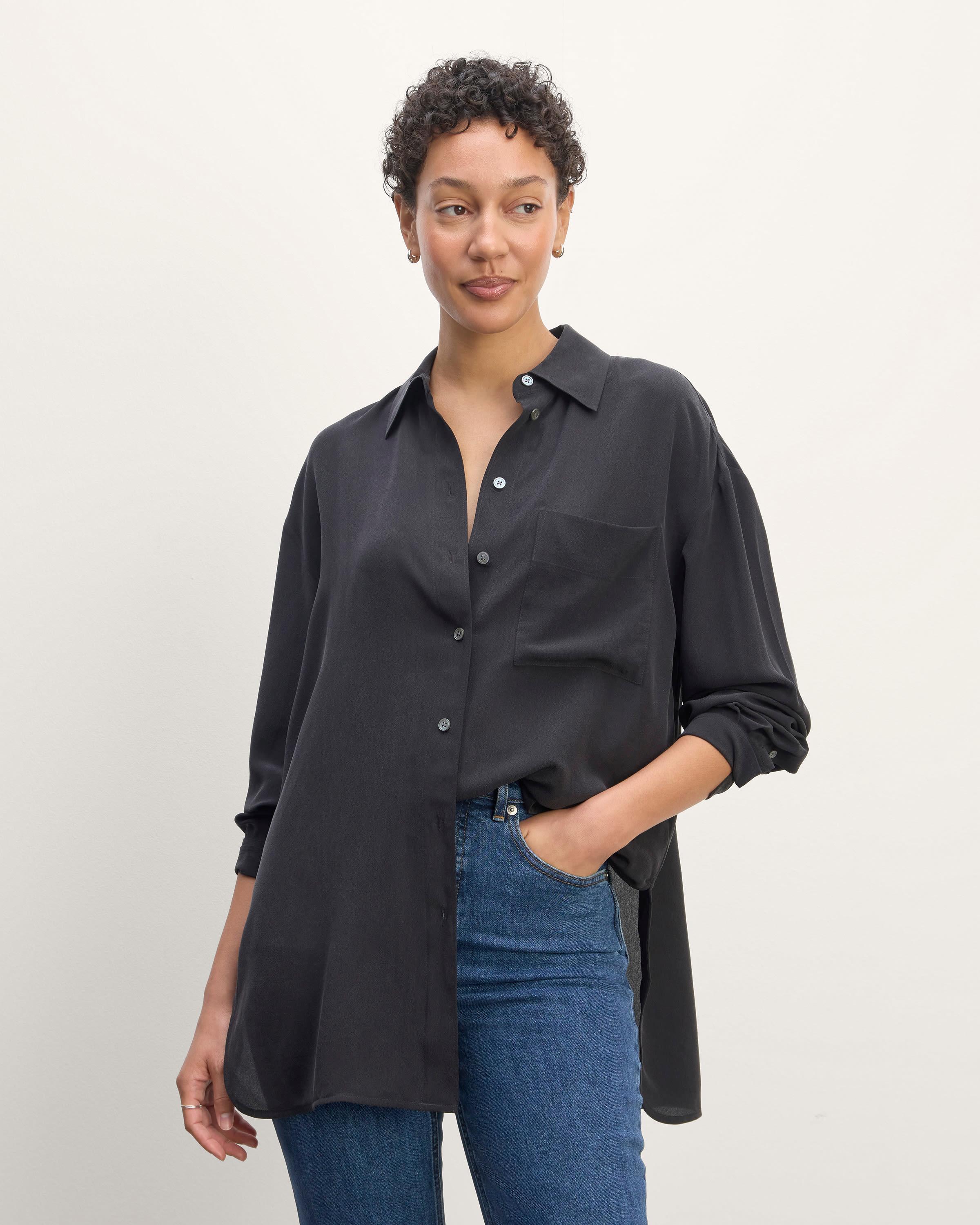 The Boyfriend Shirt in Washable Silk Product Image