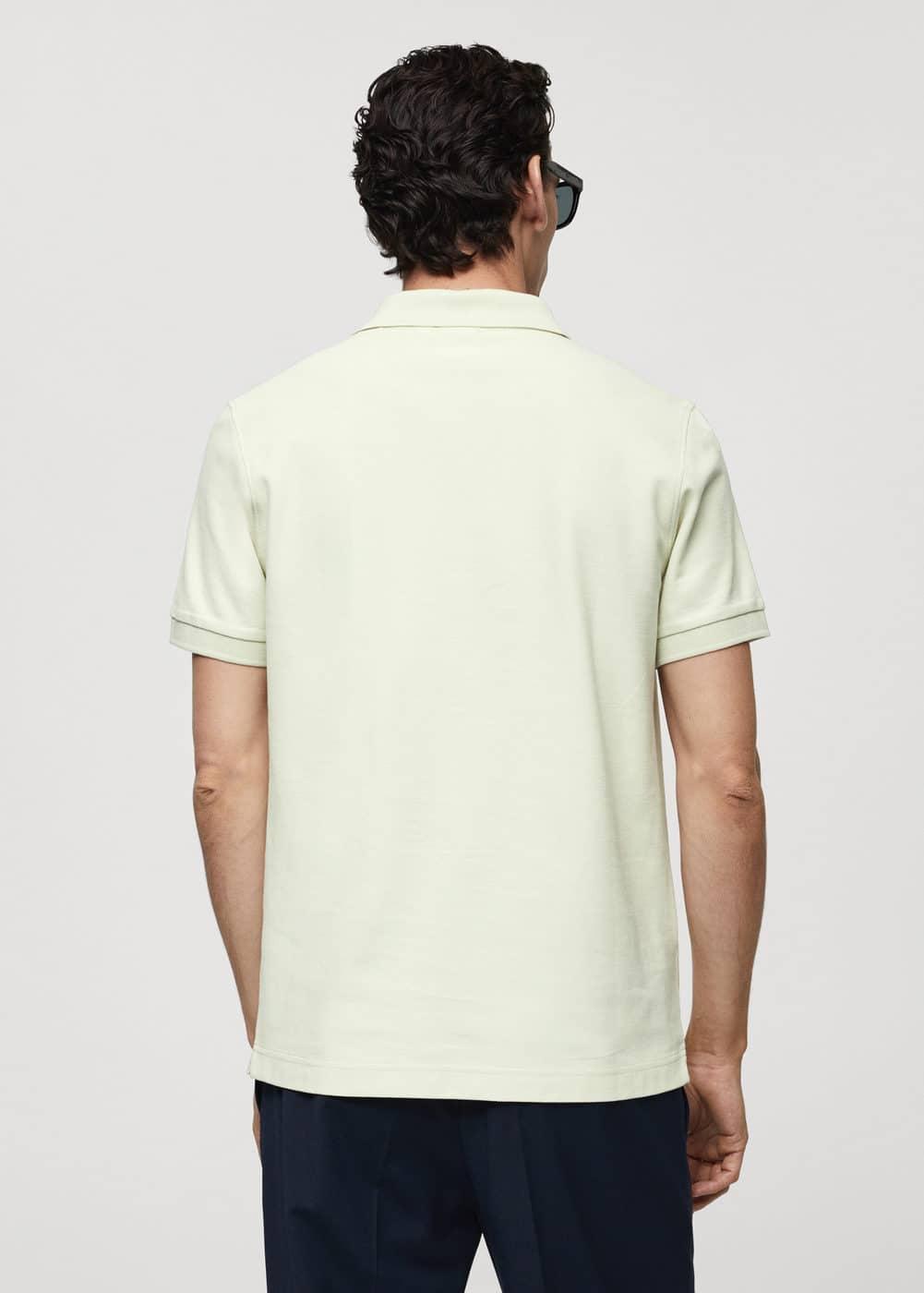 MANGO MAN - 100% cotton pique polo shirt mint greenMen Product Image