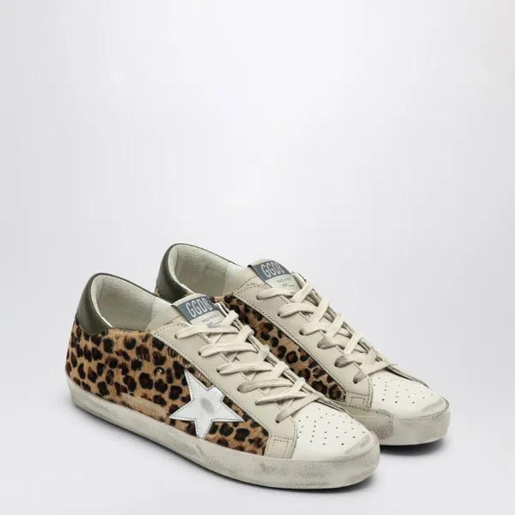 GOLDEN GOOSE Sneakers Super Star In Leopard-print Pony Skin In Cream Product Image