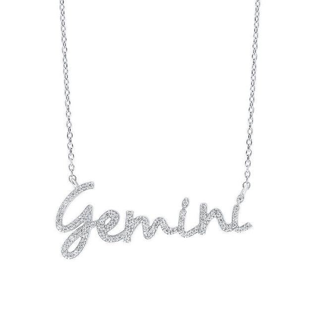 Irena Park Sterling Silver 1/3 Carat T.W. Diamond Zodiac Script Pendant Necklace, Womens Leo Product Image