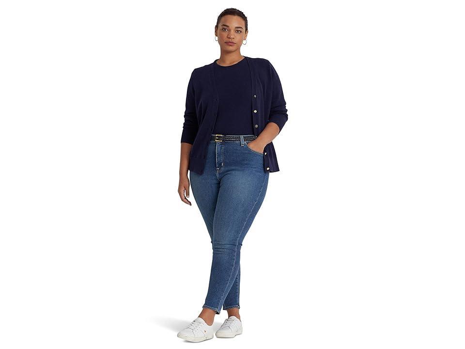 Lauren Ralph Lauren Plus Size High Rise Skinny Leg Crop Jeans Product Image