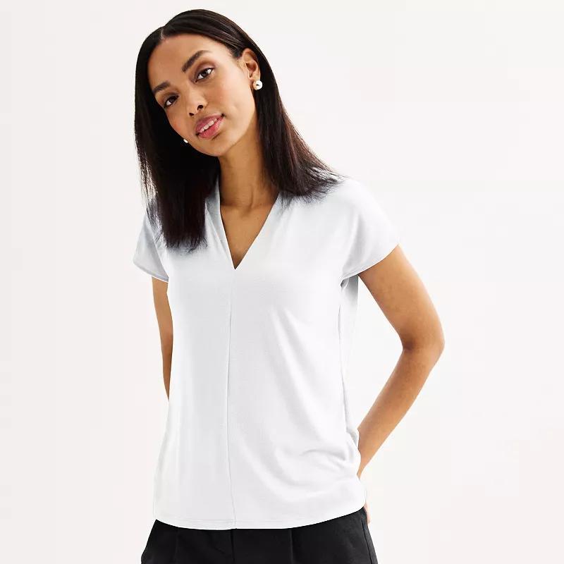 Petite Nine West Dolman Sleeve V-Neck Top, Womens Product Image