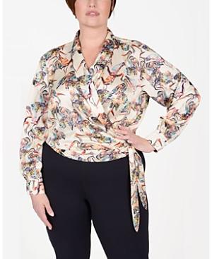 Womens Donna Floral Satin Wrap Blouse Product Image