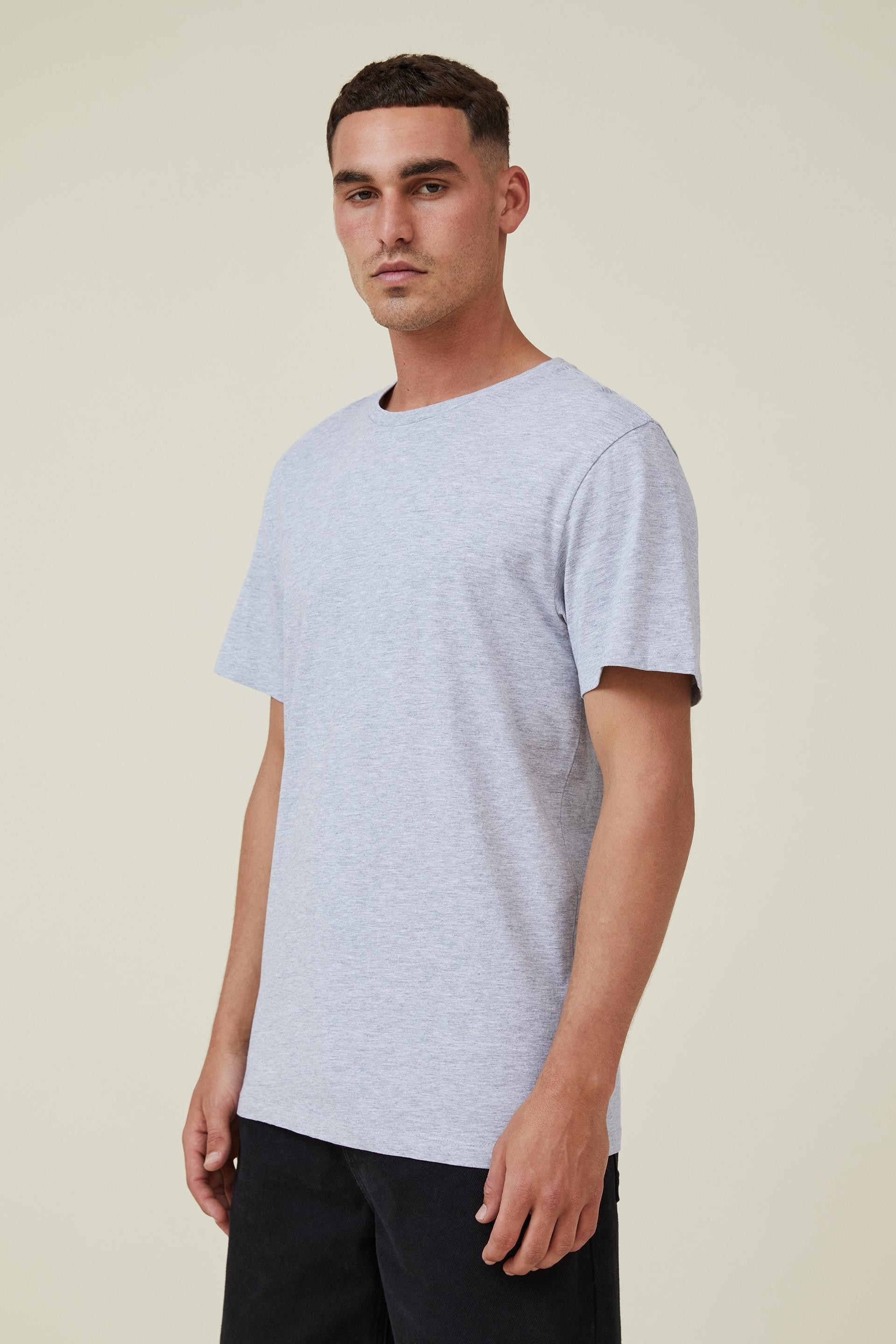 Cotton On Men - Organic Regular Fit Crew T-Shirt - Light grey marle Product Image