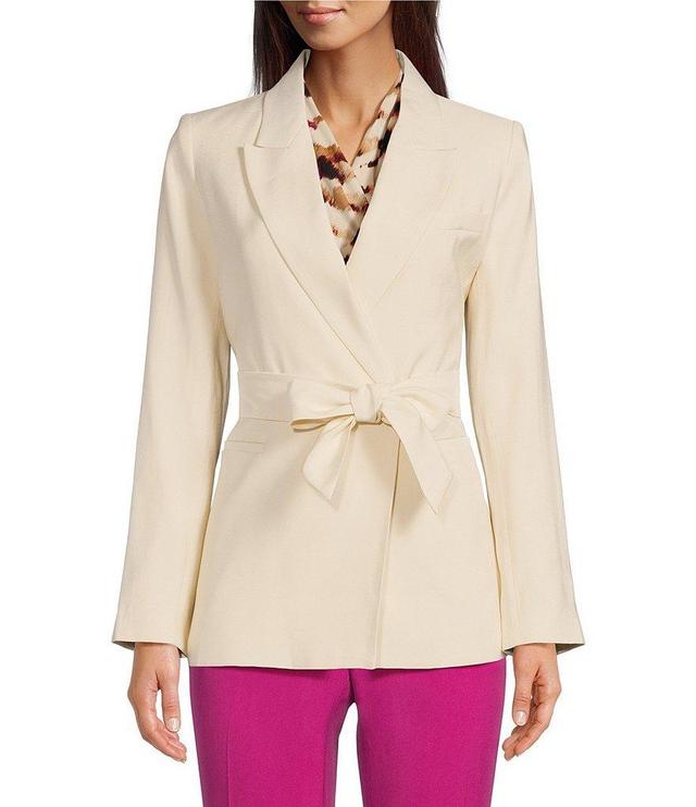 DKNY by Donna Karan Notch Lapel Neck Long Sleeve Belted Double Breasted Jacket Product Image