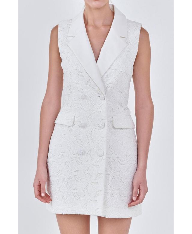 Womens Laced Sleeveless Blazer Mini Dress Product Image