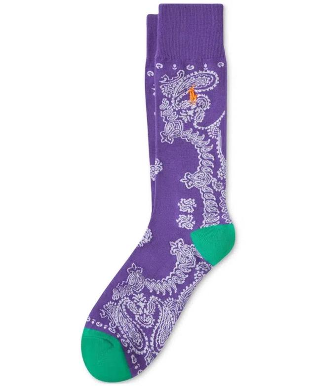 Men's Bandana-print Slack Socks In Purple Product Image